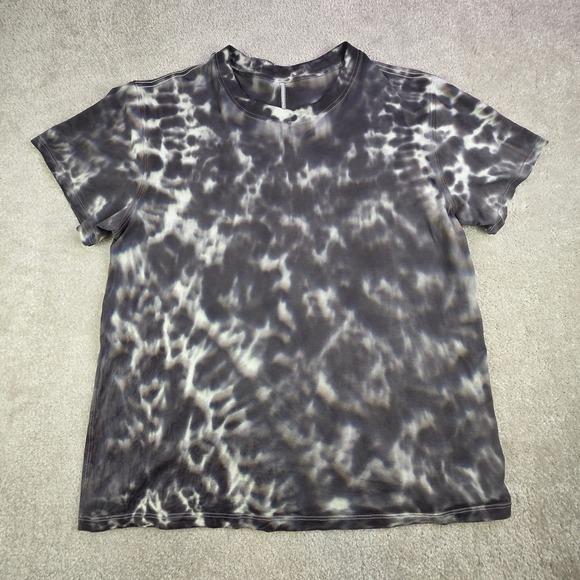 Lululemon All Yours Tee Tie Dye Graphite Grey Pima Cotton Shirt W3EB9S Size XL - Picture 2 of 6